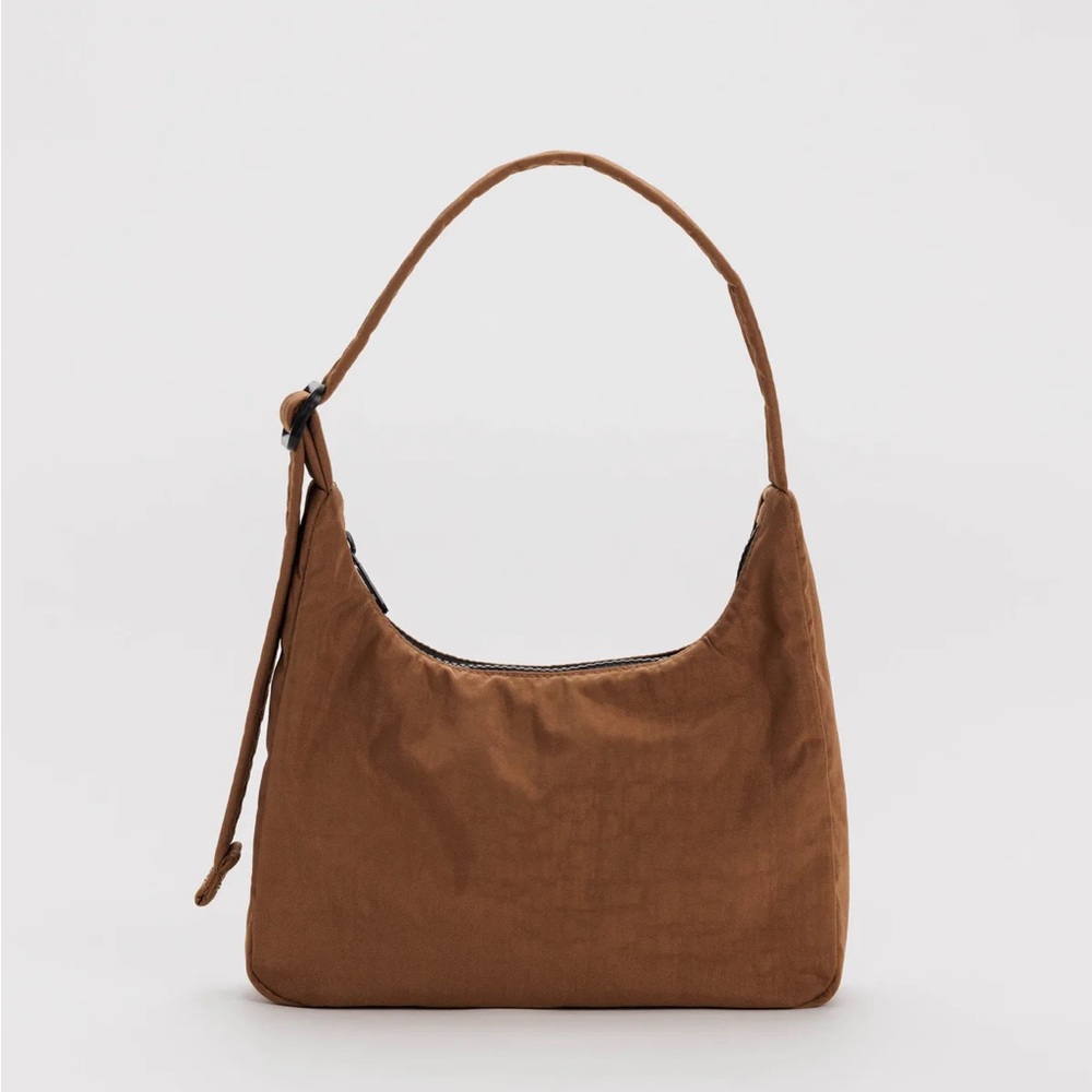 BAGGU Brown Mini Nylon Shoulder Bag